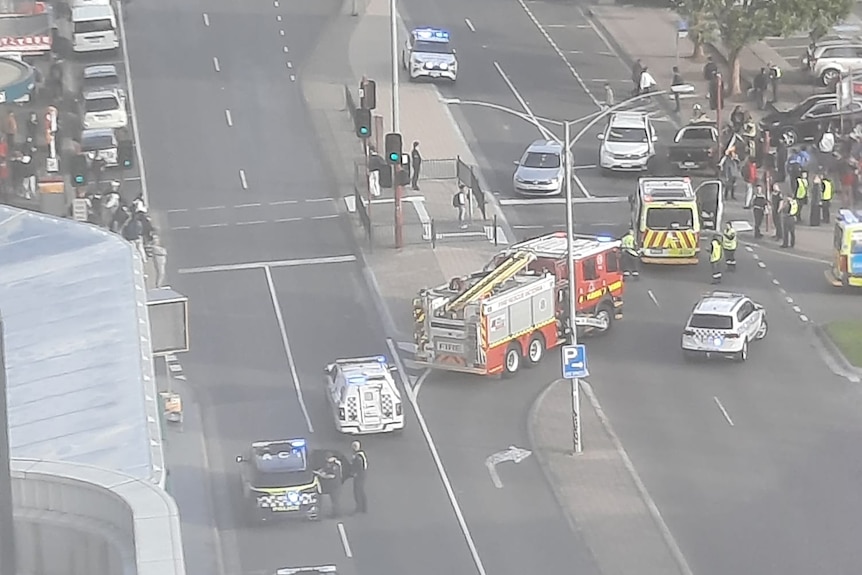 Emergency services on a road in Glen Waverley