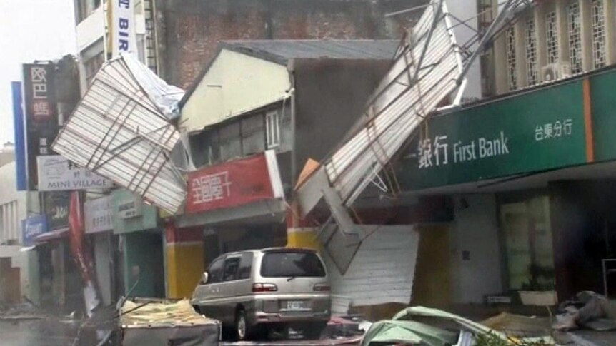 Damage from super-typhoon Nepartak battering Taiwan