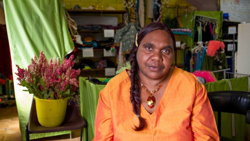 Warburton health worker Elveena in the community hair salon after an appointment with her local stylist.