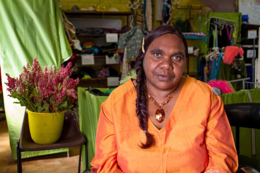 Warburton health worker Elveena in the community hair salon after an appointment with her local stylist.