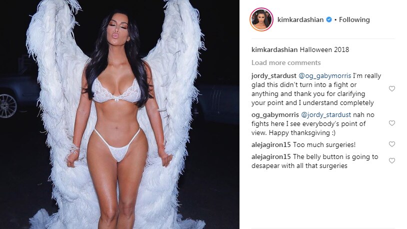 Picture of Kim Kardashian in white underwear