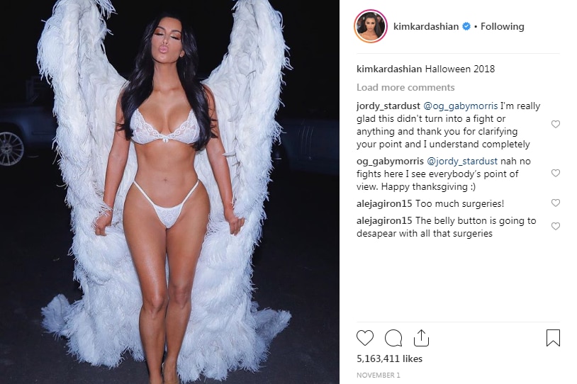 Picture of Kim Kardashian in white underwear