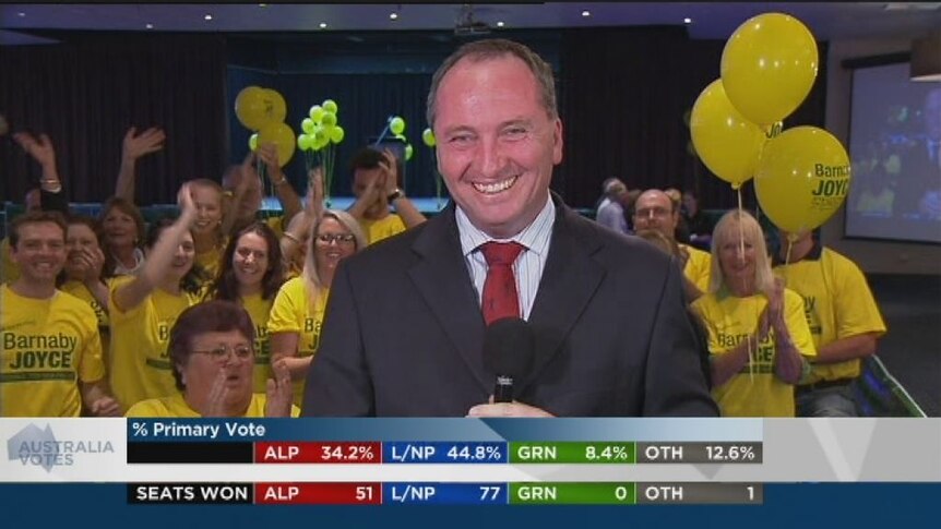 Barnaby Joyce on election night