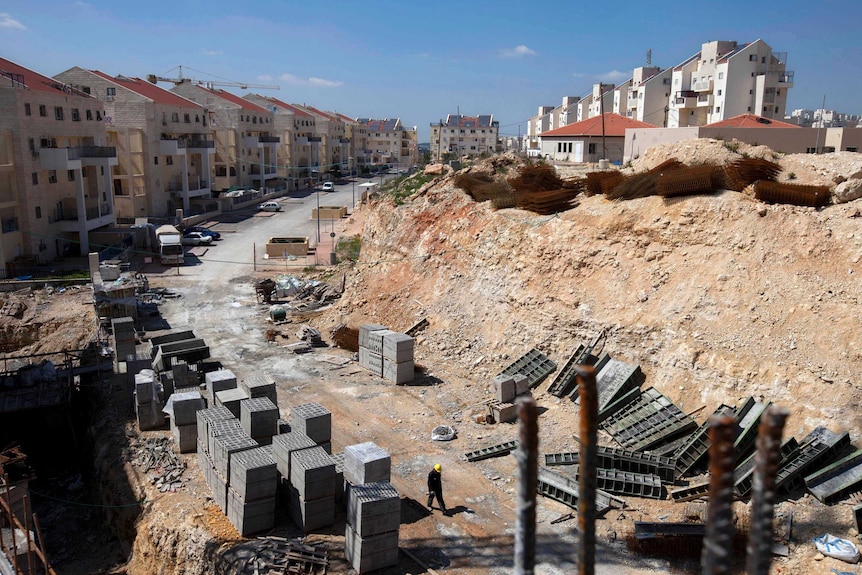 A general view of a construction site in the West Bank Jewish settlement of Modiin Illit. B'tselem, taken in March 2011.