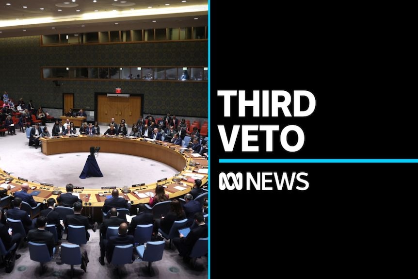 Third veto: Diplomats seated at UN Security Council