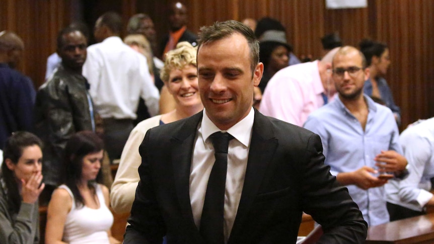 Oscar Pistorius leaves the Pretoria High Court