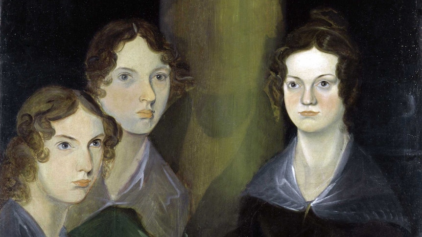Rumours abound about Emily Brontë (centre here in The Brontë sisters by Patrick Branwell Brontë, 1834).