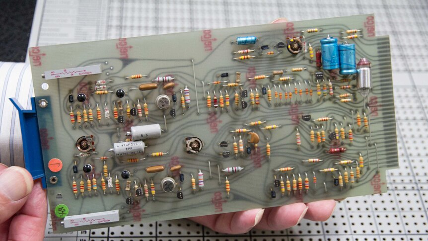 An old circuit board looking like new.