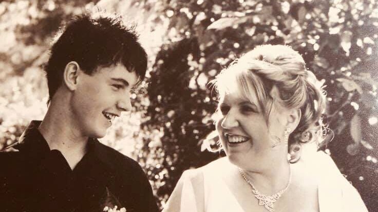 Jake Anderson-Brettner with mum Claudette Brettner Massey on her wedding day