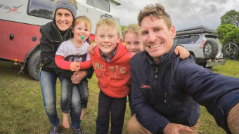 The Murphy family, who have been travelling around Australia.