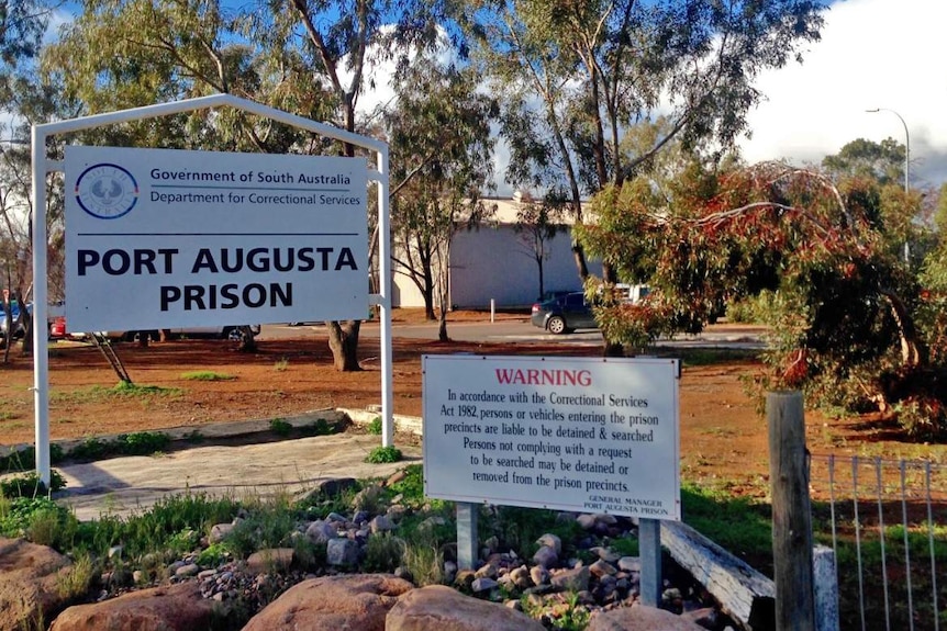 Port Augusta prison exterior signage