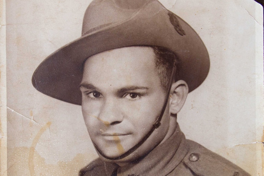 James Brenna in his early 20s, dressed in his army uniform.