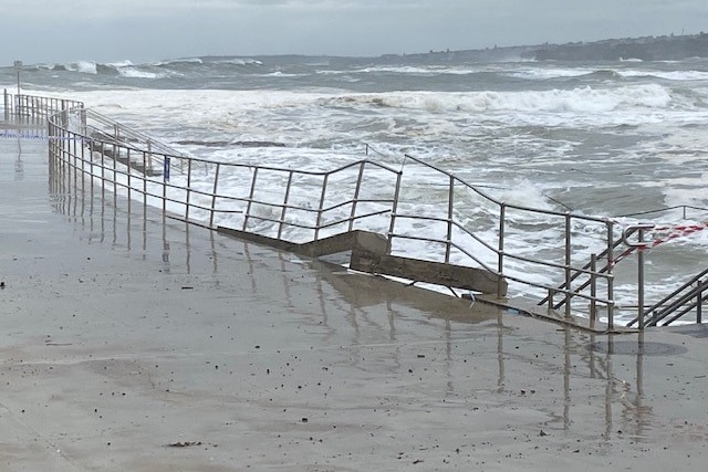 a ramp at the beach