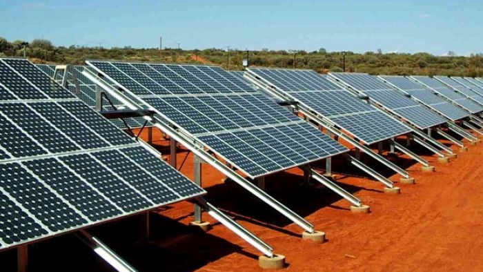 File photo of solar panels in outback Australia