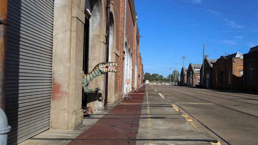 Dinosaurs have been popping out of sheds in Ipswich.