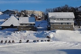 Buildings at Perisher covered in snow