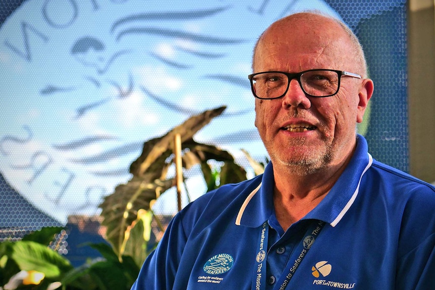 Mission to Seafarers Townsville's Graham Miller sits in a shady nook