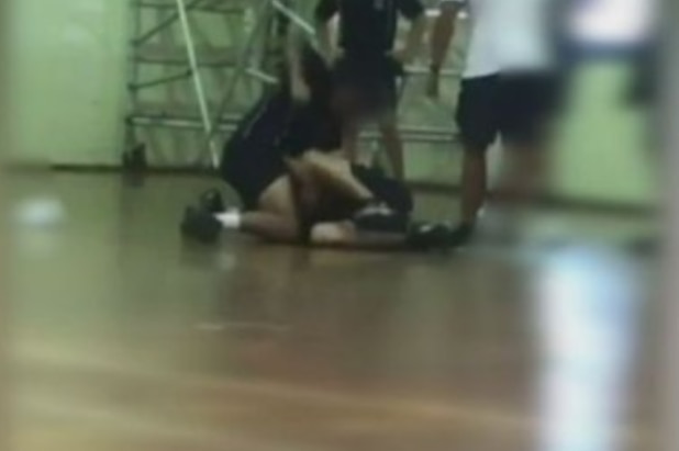 Screen grab of school fight at Busselton Senior High School