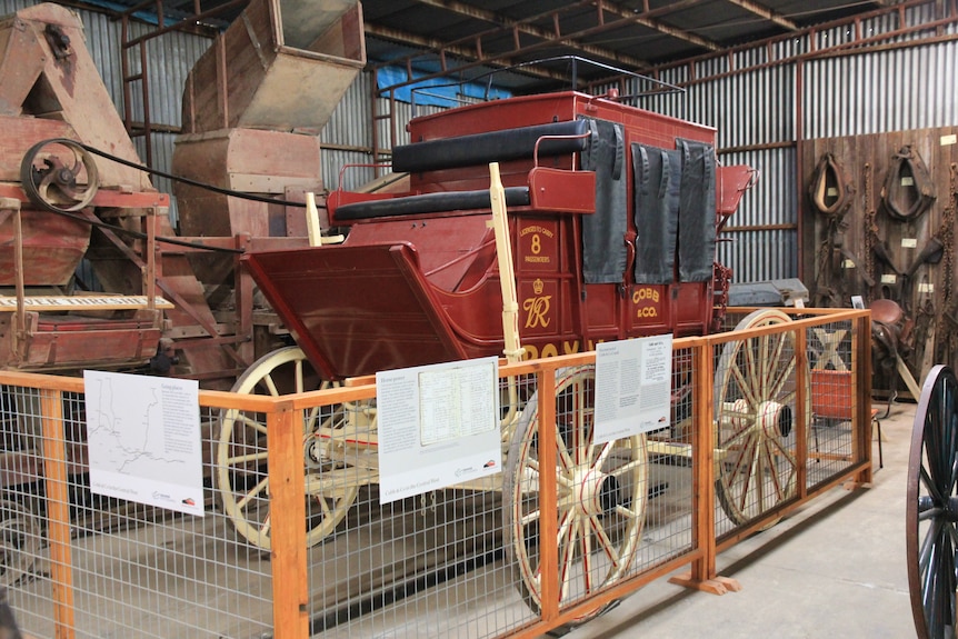 A red horse carriage from the early 20th century 