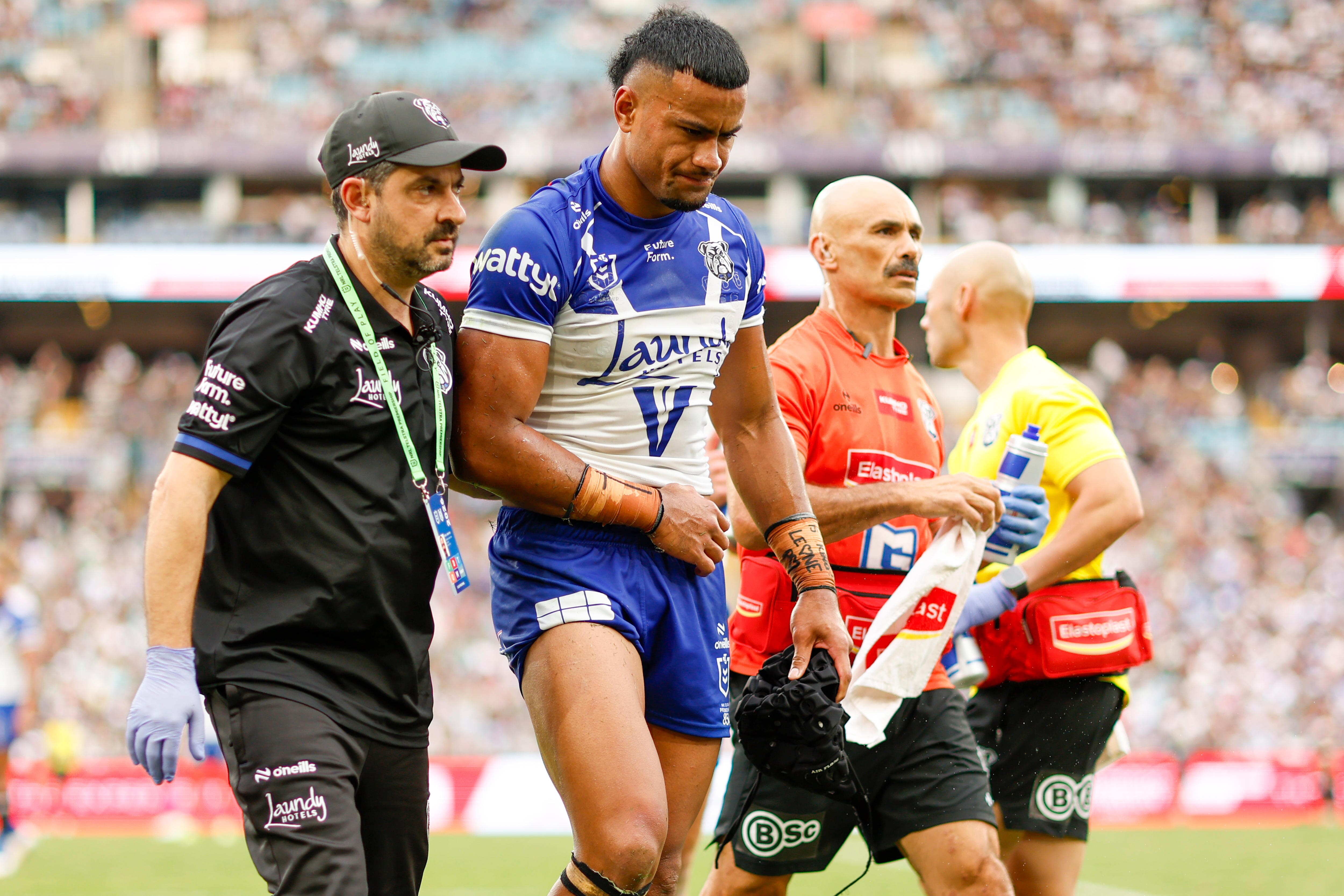 Stephen Crichton walks off the field