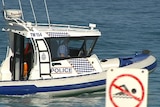 A police boat patrols Cottesloe beach (file)