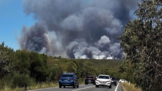 Smoke over cars