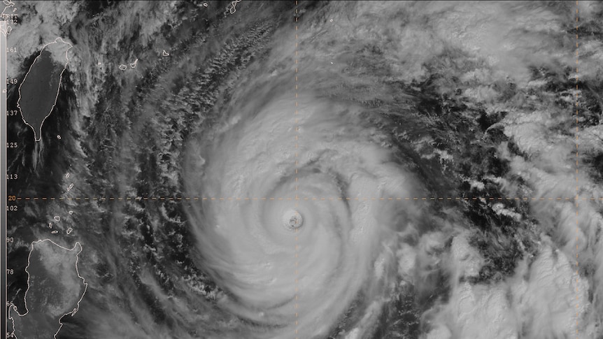 Satellite image of Super Typhoon Vongfong