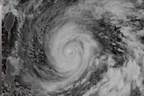 Satellite image of Super Typhoon Vongfong