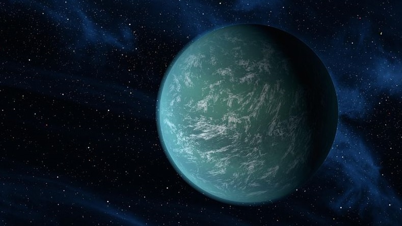 Artists impression of a potentially habitable exoplanet.