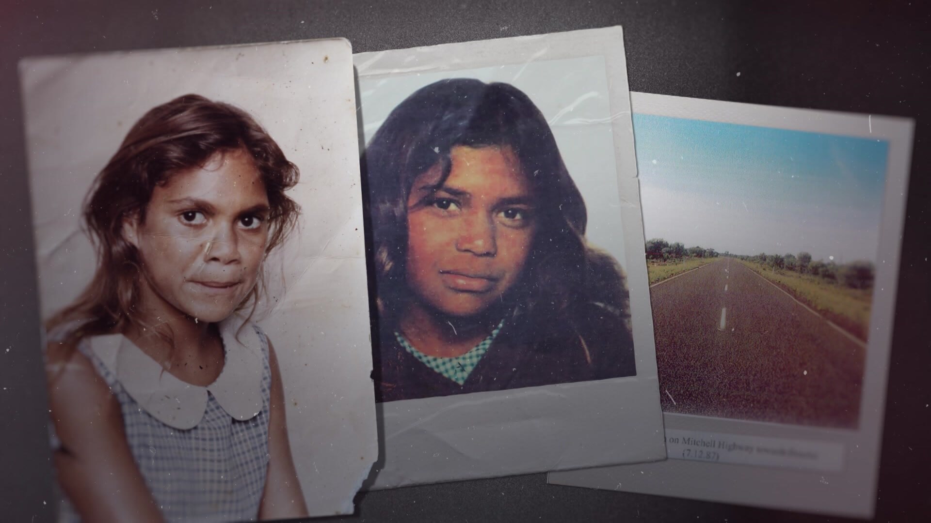 Two photos of two young girls overlap each other