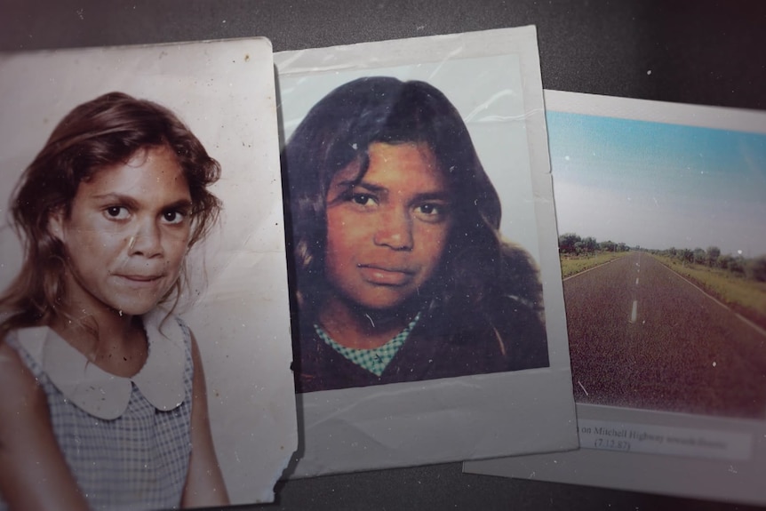 A pair of photos of two Indigenous teenage girls.
