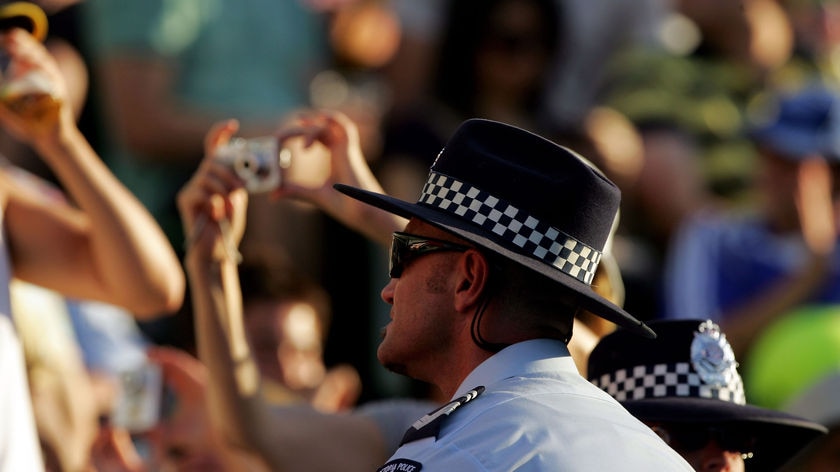 Police watch Australian Open crowd