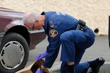 Tasmania police collecting forensic evidence after an alleged stabbing.