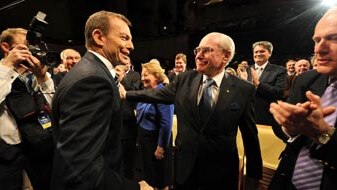 Tony Abbott and John Howard (Dave Hunt: AAP) 340