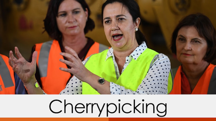 Annastacia Palaszczuk verdict cherrypicking half orange half red colour bar