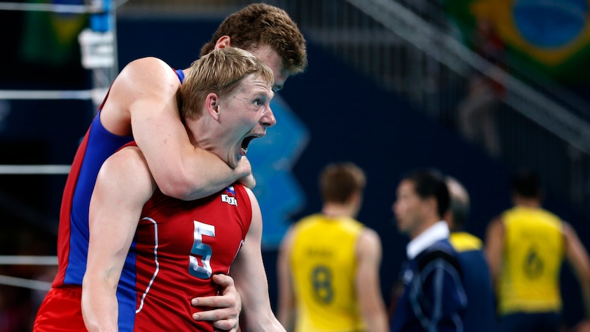 Russia's Sergey Grankin (R) with Nikolay Apalikov.