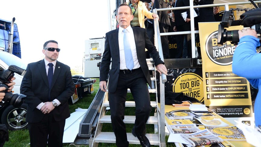 Tony Abbott arrives at the NSW Business Chamber in Sydney