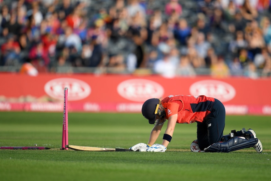 English captain Heather Knight is run out
