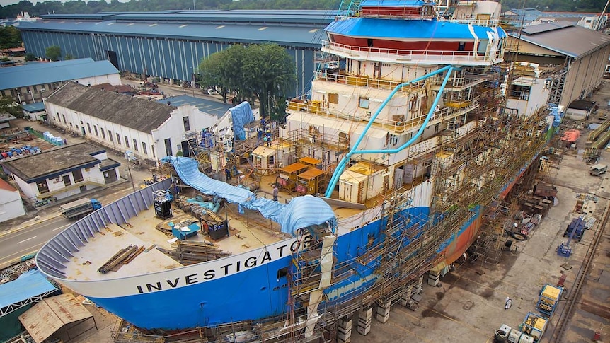 The CSIRO's new weather research vessel, the Investigator