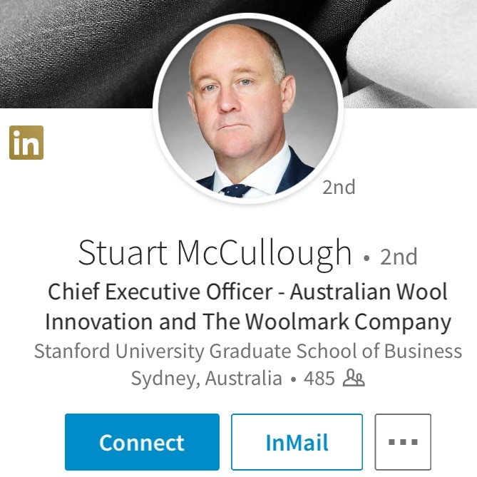 A screenshot of Stuart McCullough's online LinkedIn profile stating he attended Stanford University.