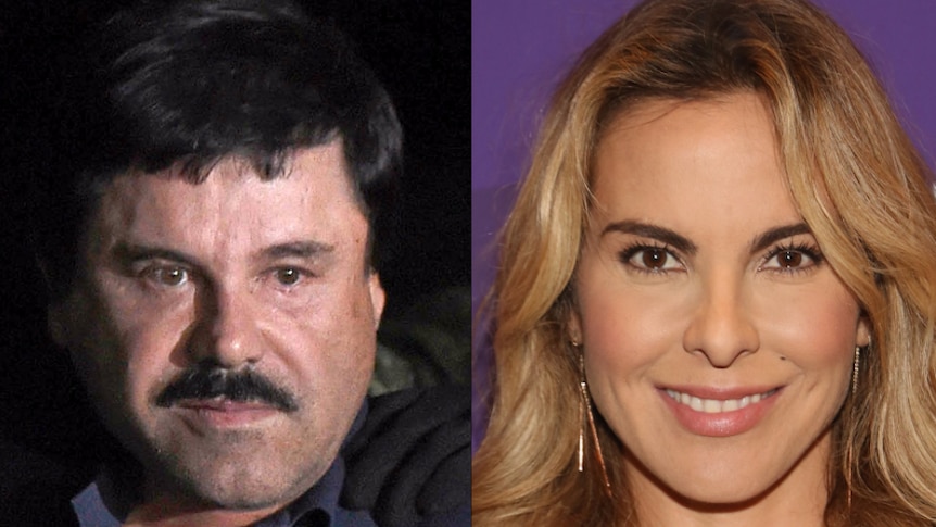 A composite photo showing headshots of Joaquin Guzman and Kate del Castillo.