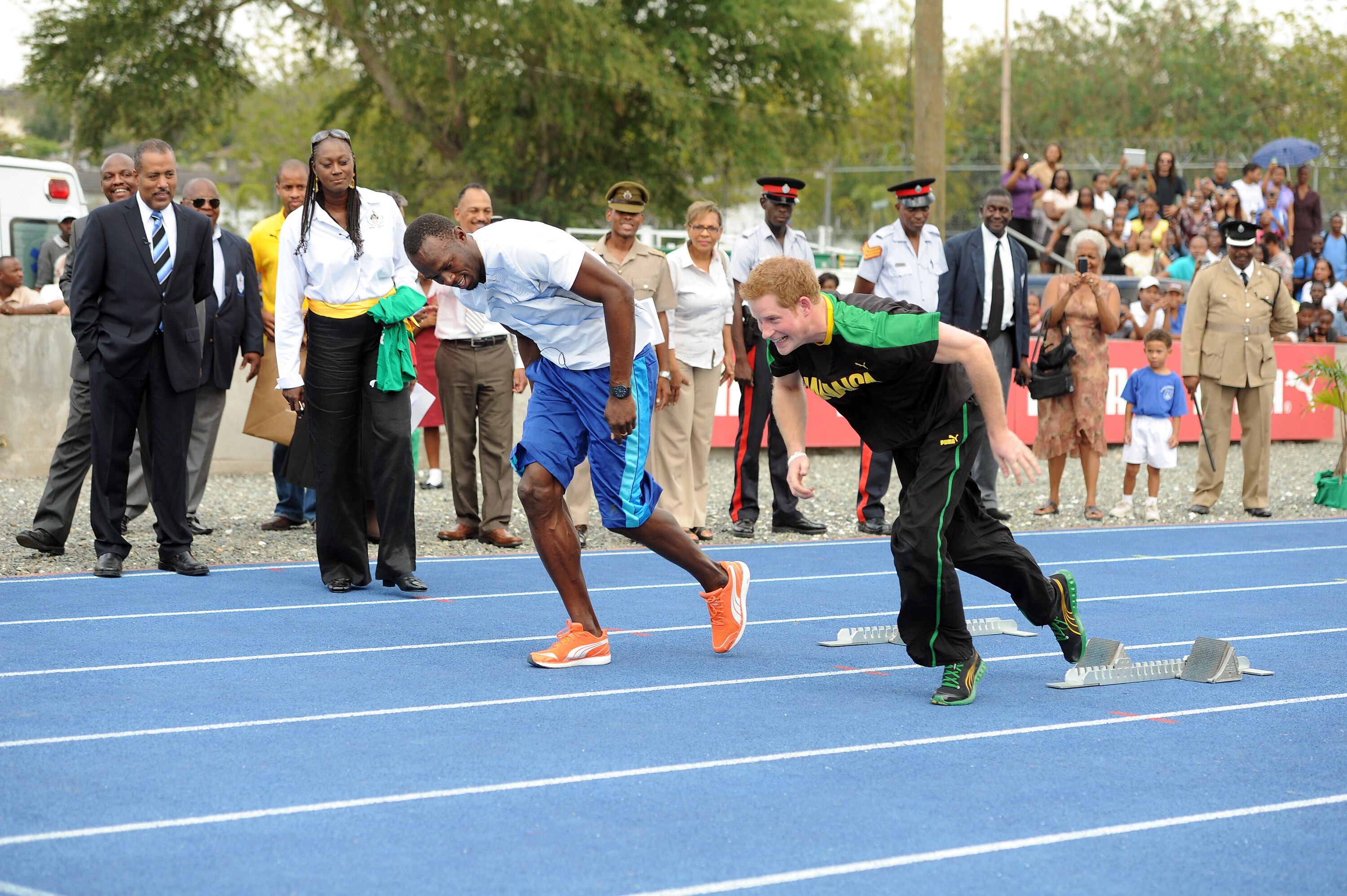 Prince Harry gets jump on Usain Bolt ABC News