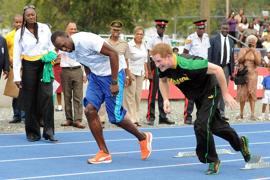 Prince Harry and Usain Bolt
