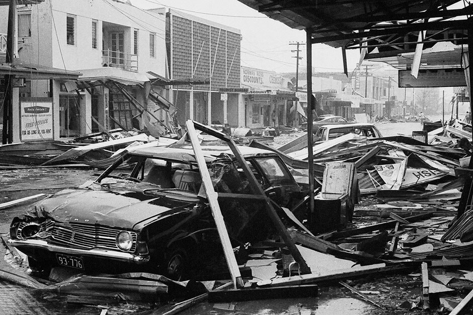 Smith Street from Cashman's Newsagency, 1974