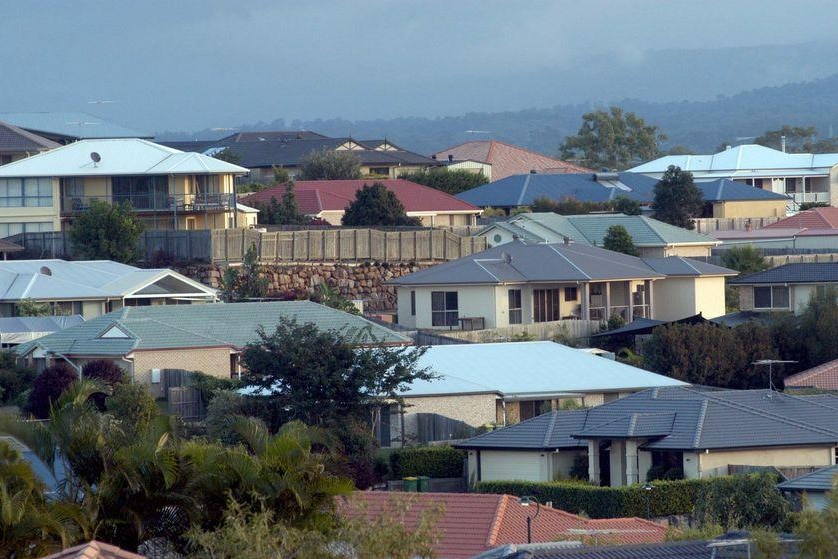 House roofs in Australian suburbia