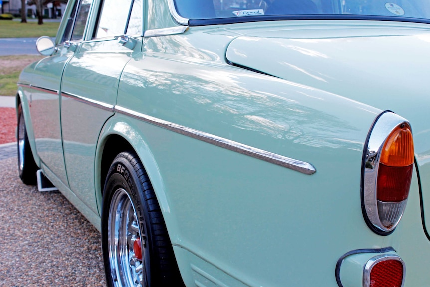 Volvo 122S from the rear.