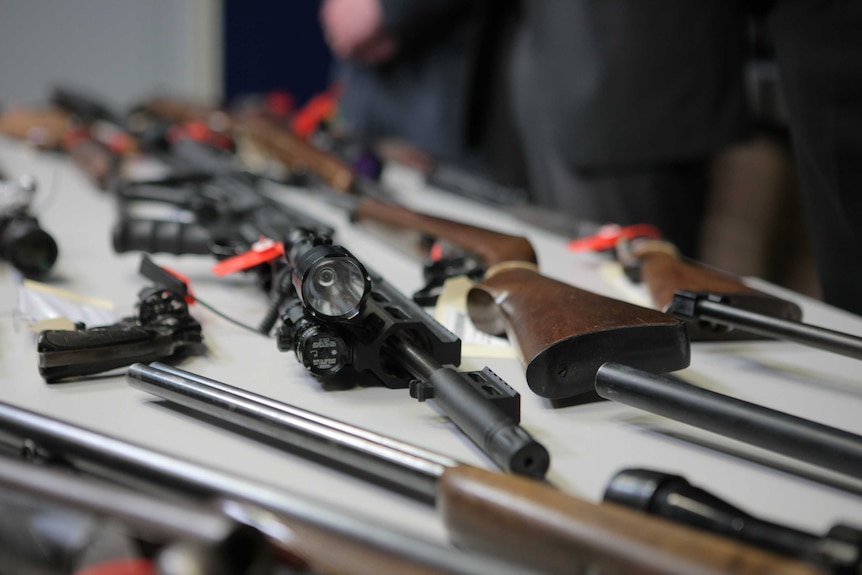 Weapons seized as part of the ACT Police operation Ronin, 18 October 2016