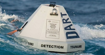 A tsunami monitoring buoy.