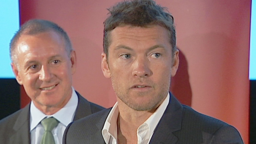 Sam Worthington with SA Premier Jay Weatherill