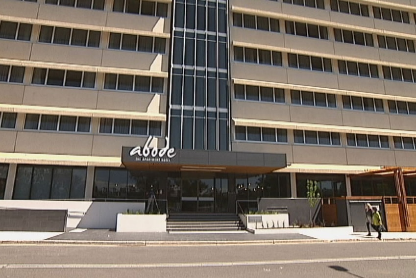 Abode Hotel in Woden was repurposed from an old office building.